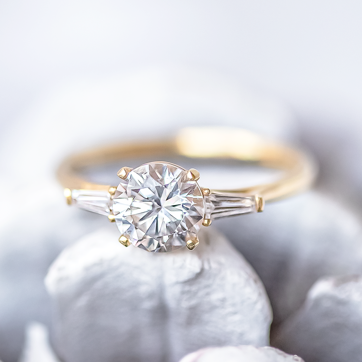 Malory ~ Baguette Side Stone Ring