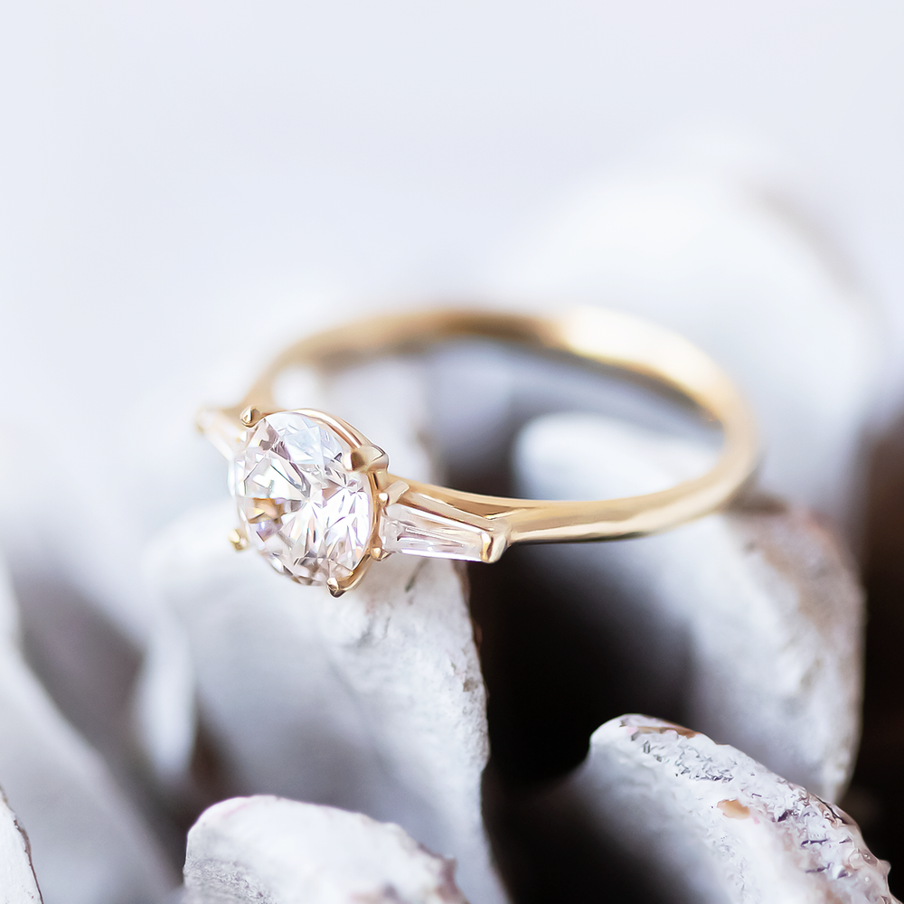 Malory ~ Baguette Side Stone Ring