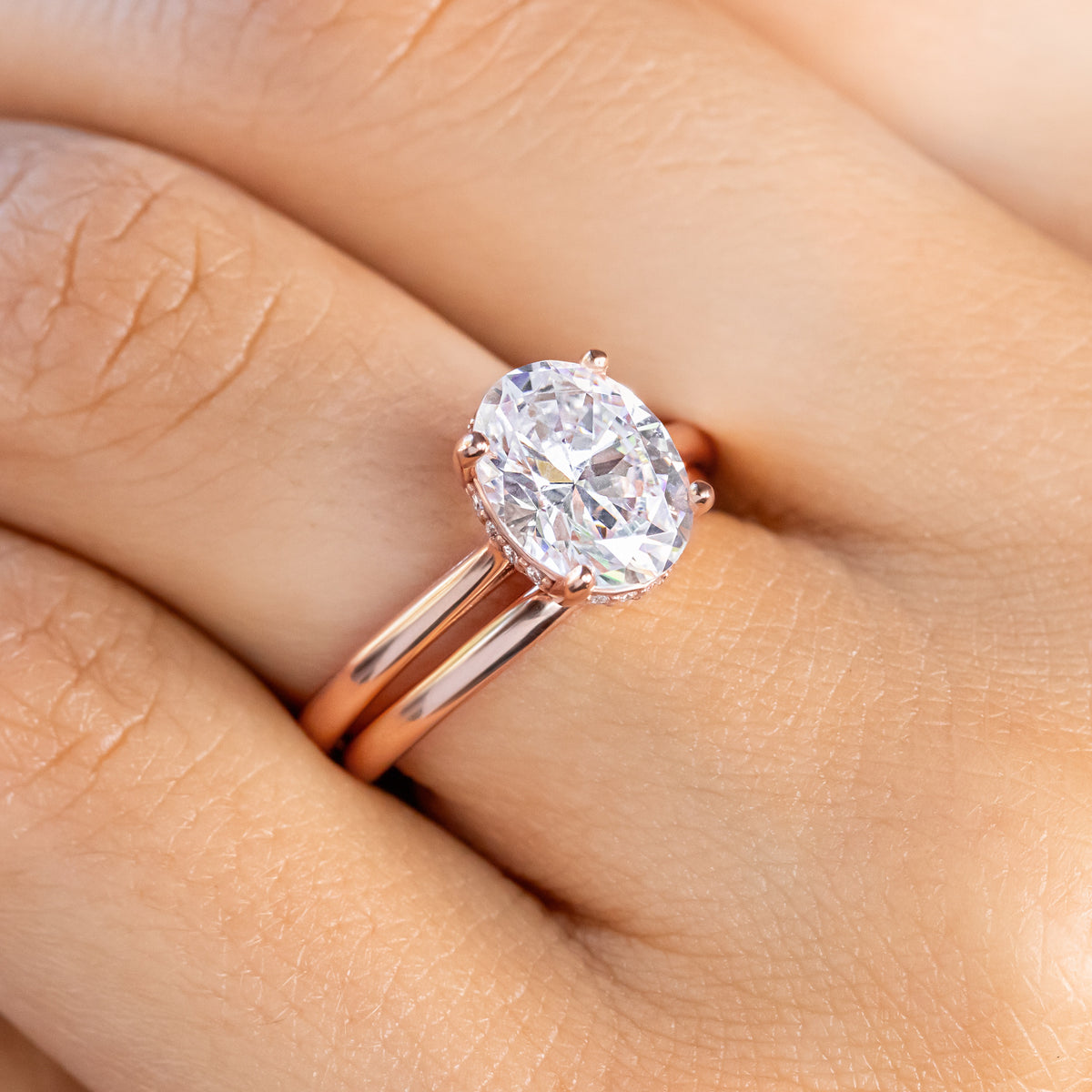 Maeve ~ Oval Hidden Halo Engagement Ring