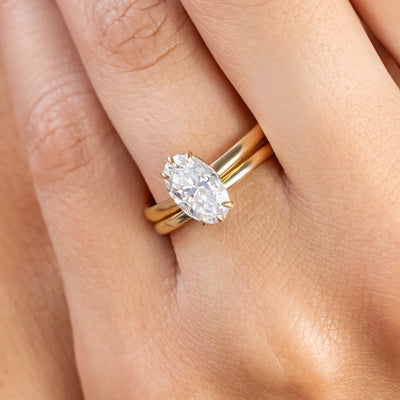 Proposal Ready ~ Olive 10x6.5mm Elongated Oval Moissanite Engagement Ring