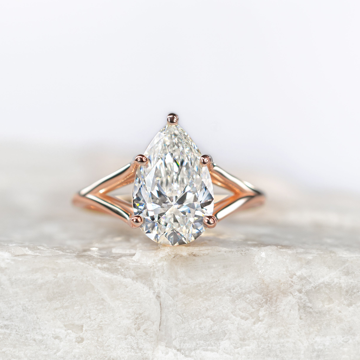 Finn ~ Pear Split Band Ring
