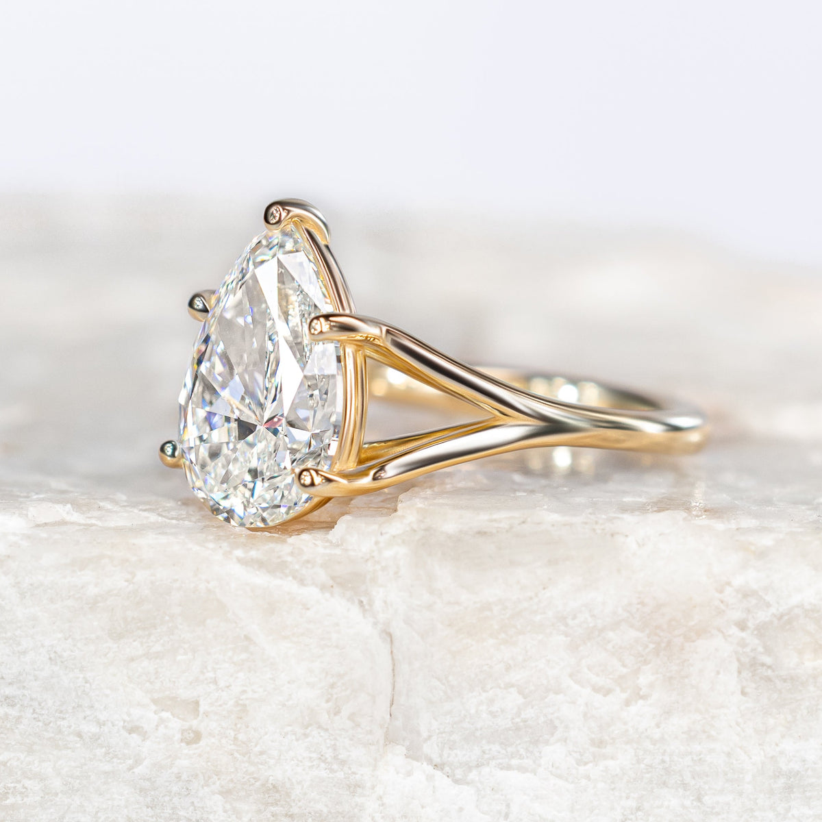 Finn ~ Pear Split Band Ring