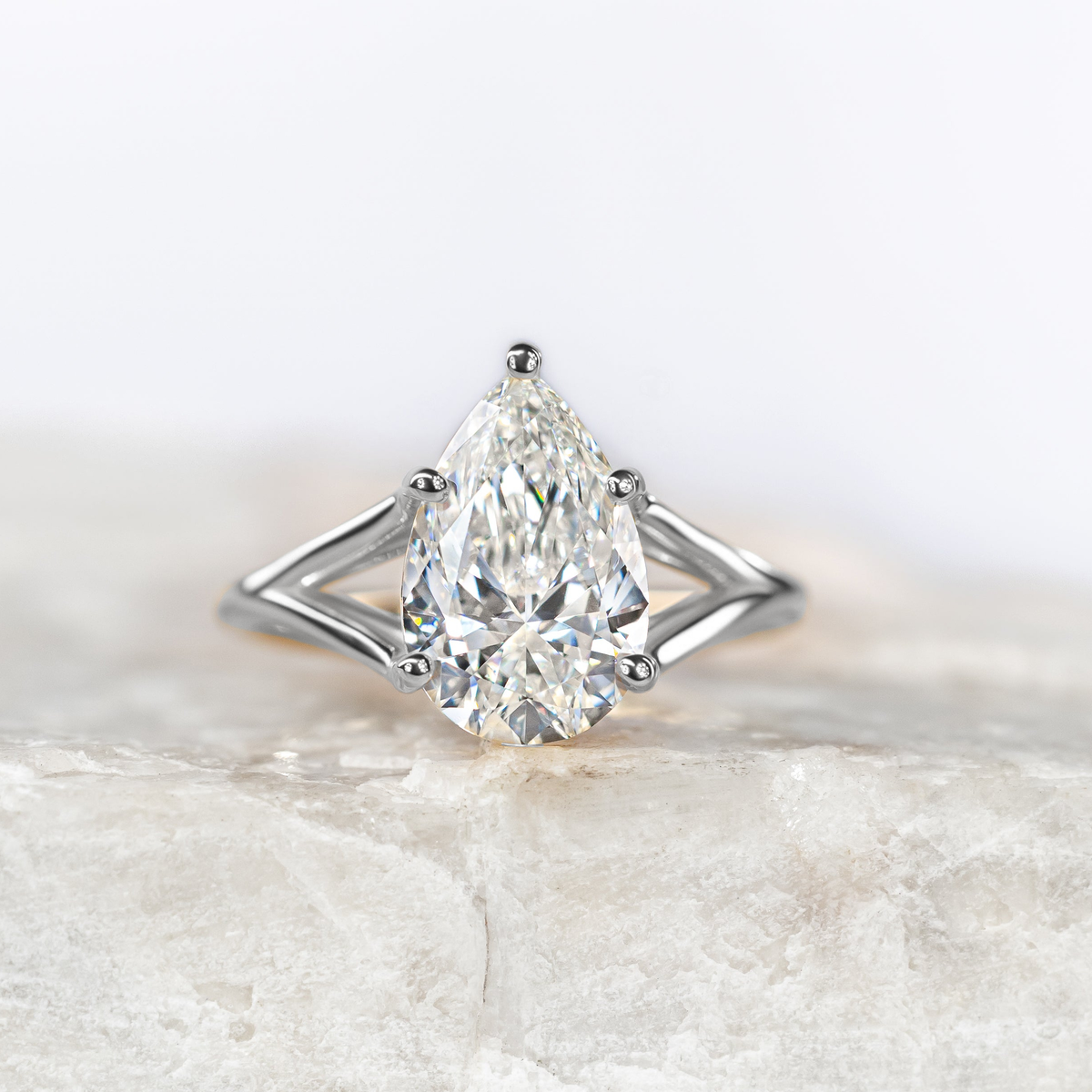 Finn ~ Pear Split Band Ring