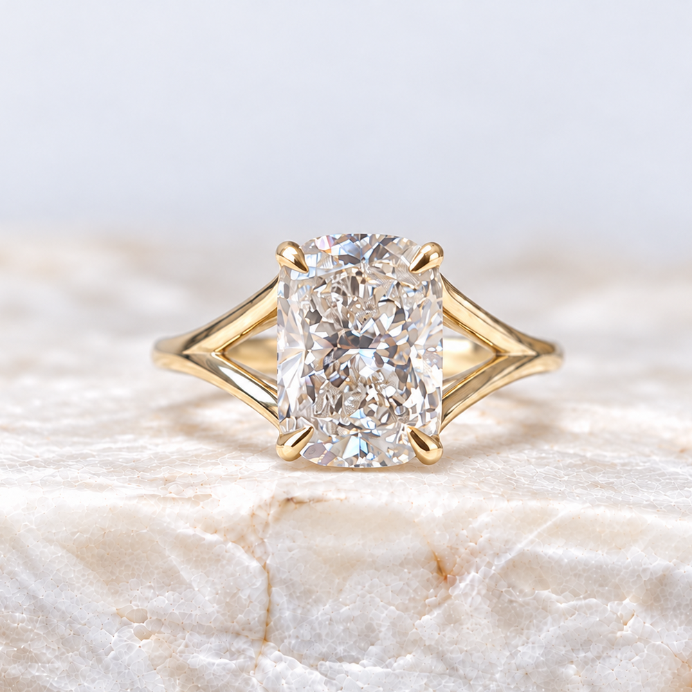 Proposal Ready ~ Finn 2.59ct Lab Grown Elongated Cushion Engagement Ring