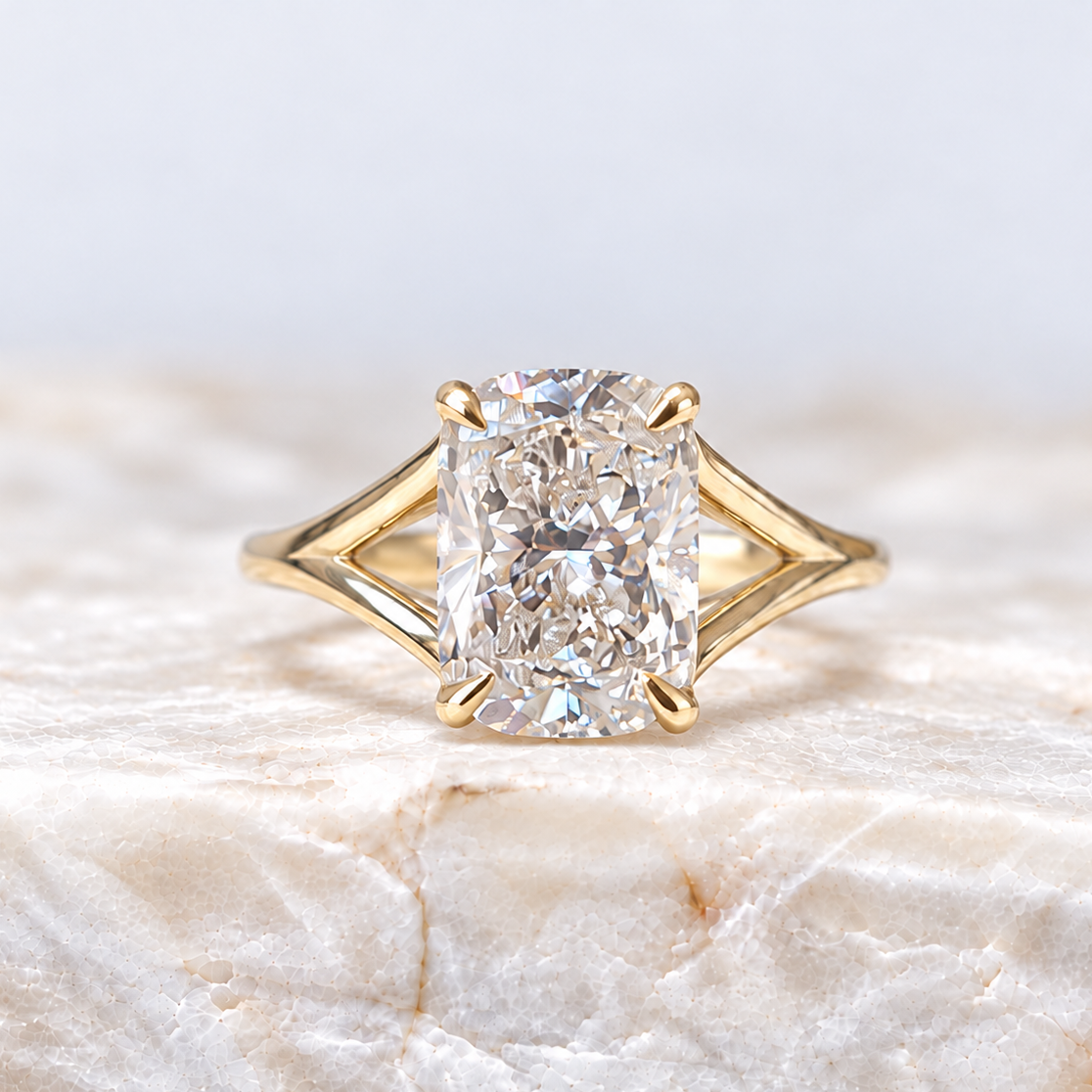Proposal Ready ~ Finn 2.59ct Lab Grown Elongated Cushion Engagement Ring