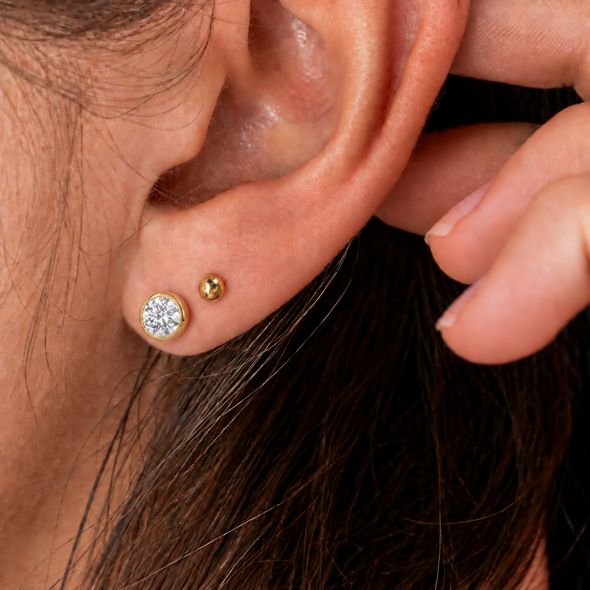Martini Lab Grown Diamond Bezel Earrings ~ Ready to Ship