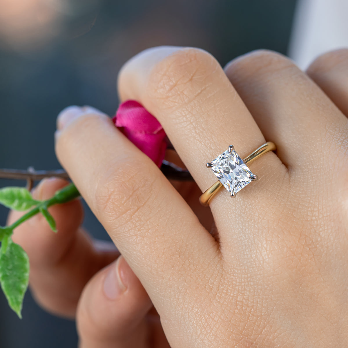 Grace ~ Bi-Metal Radiant Cut Ring