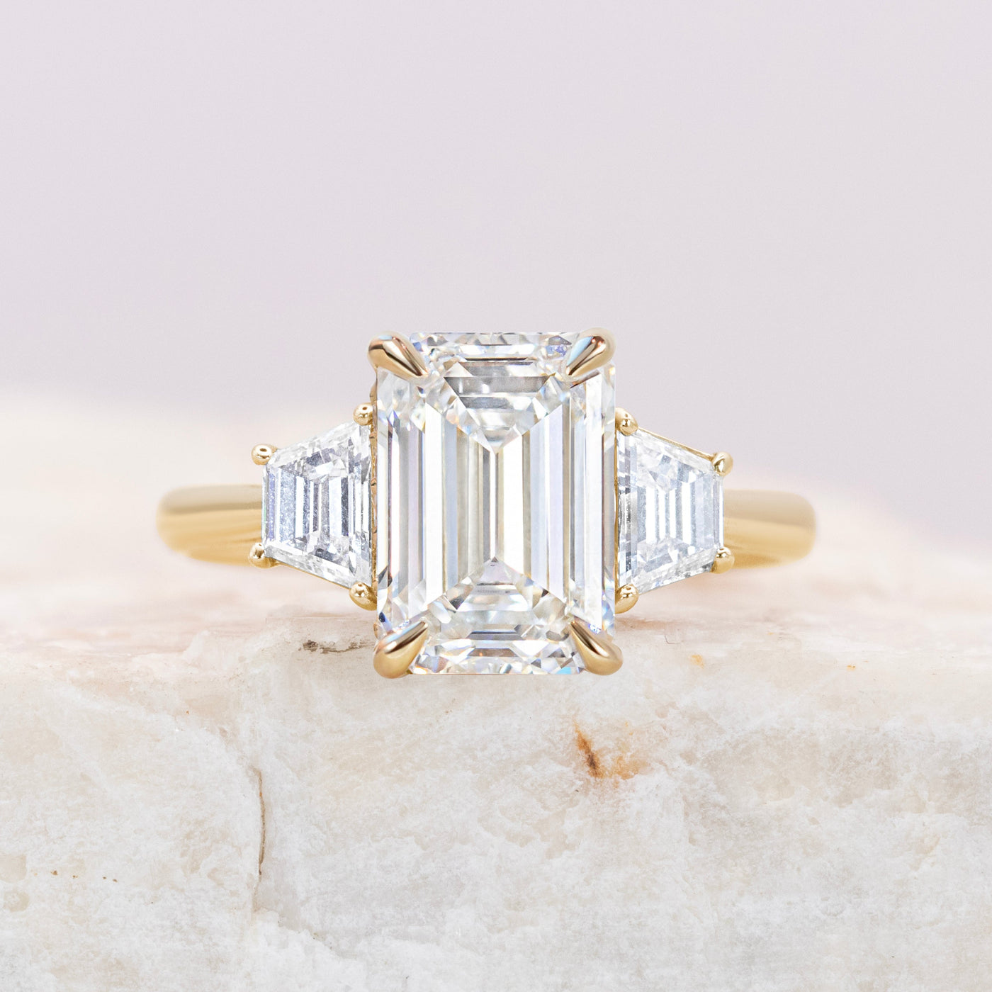 Lizzy ~ Trapezoid Three Stone Ring