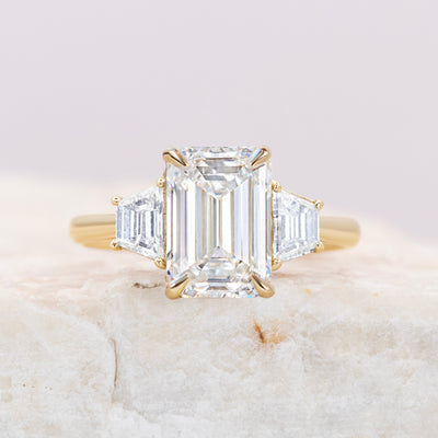 Lizzy ~ Trapezoid Three Stone Ring