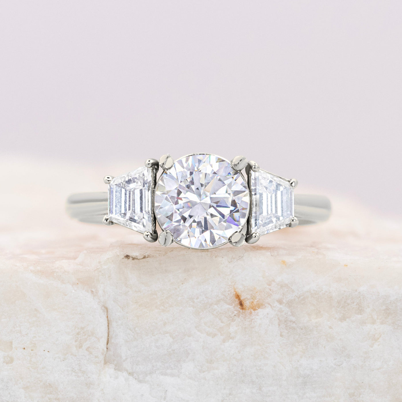 Lizzy ~ Trapezoid Three Stone Ring