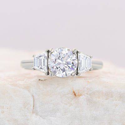 Lizzy ~ Trapezoid Three Stone Ring