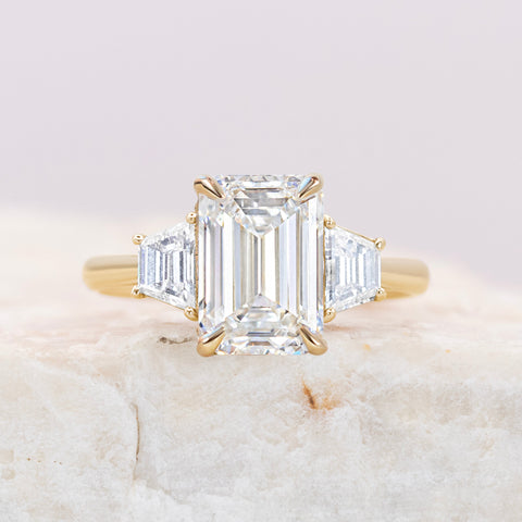 Lizzy ~ Trapezoid Three Stone Ring