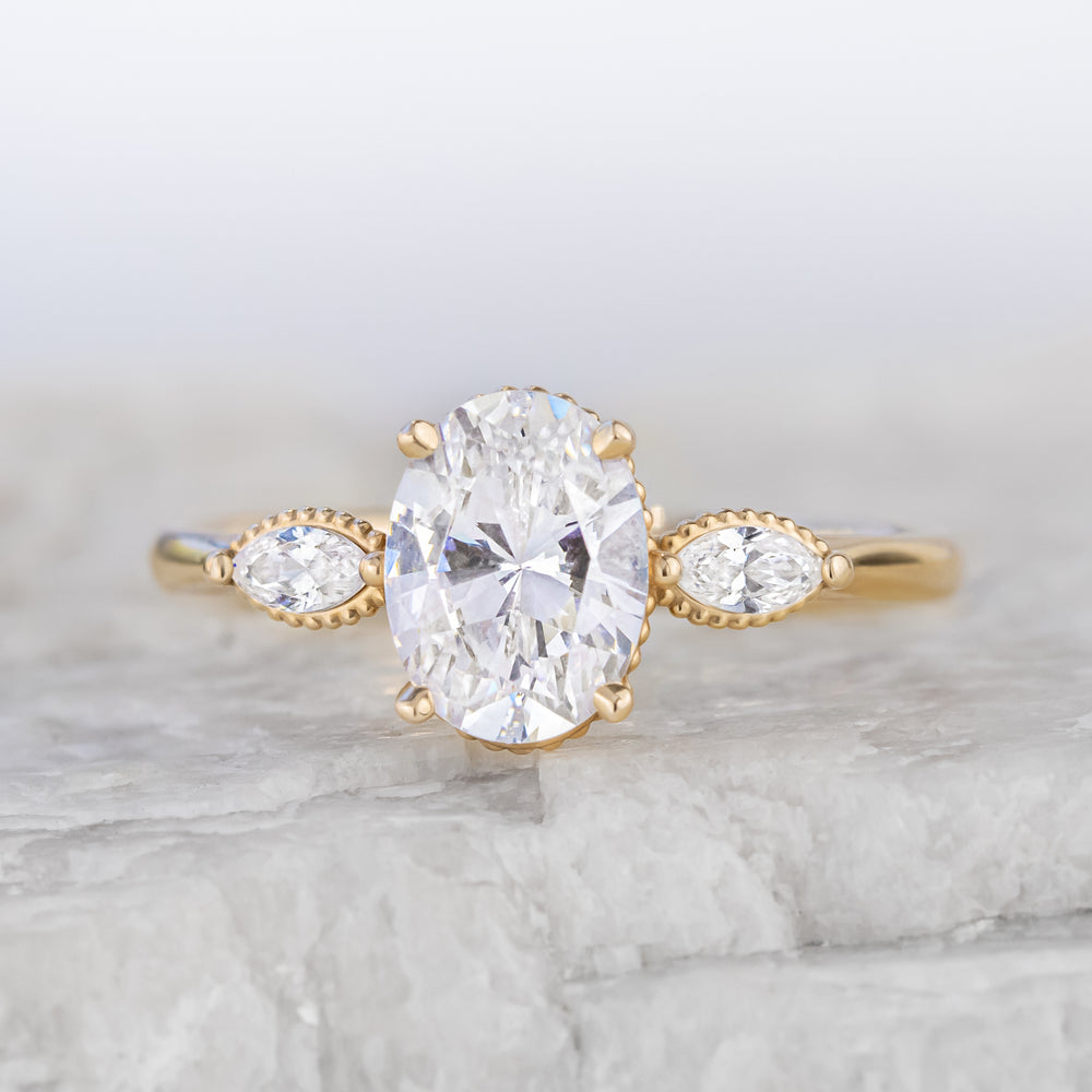 Madison ~ Oval Three Stone Ring