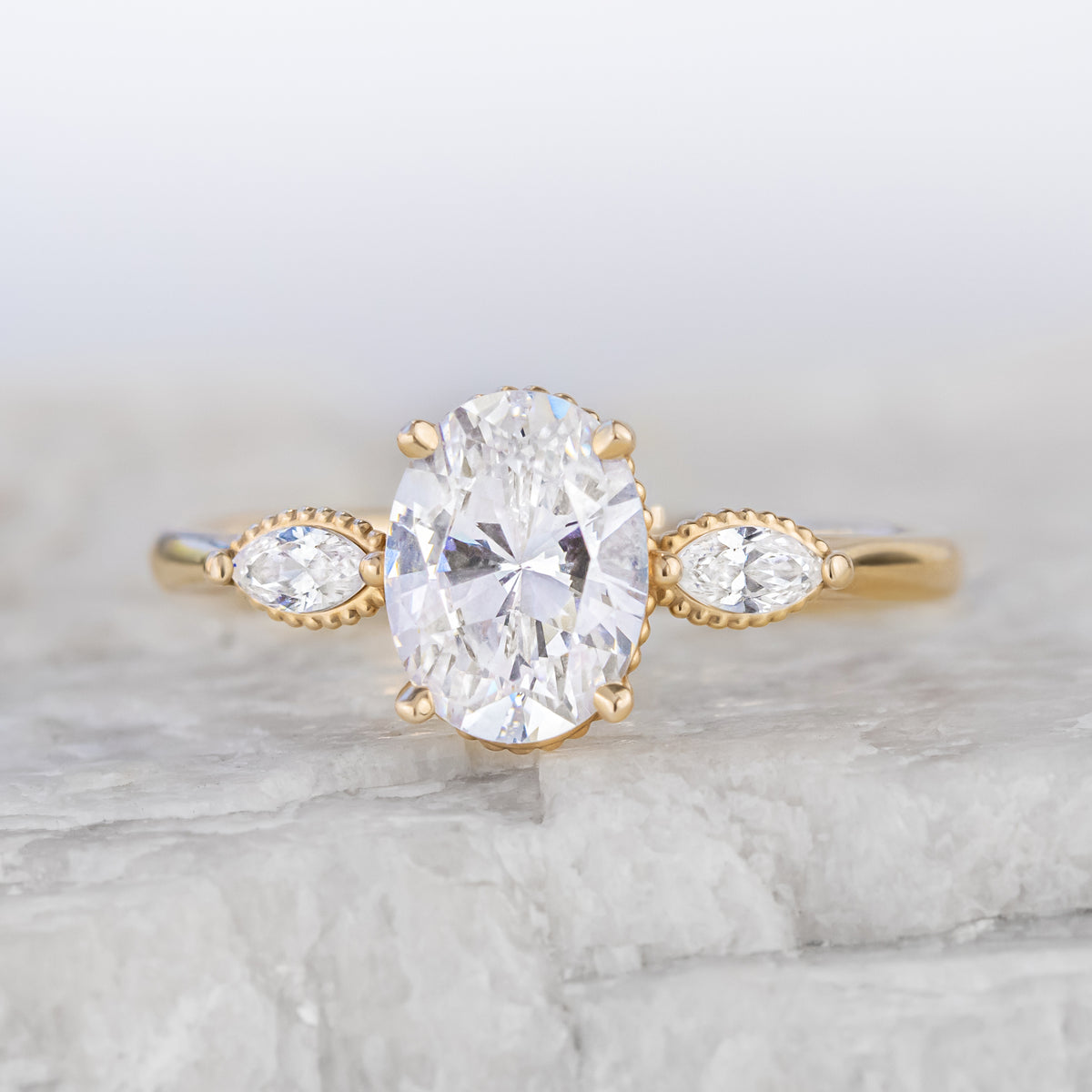 Madison ~ Marquise Three Stone Ring