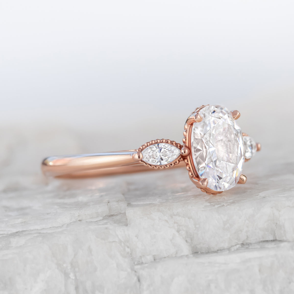 Madison ~ Marquise Three Stone Ring