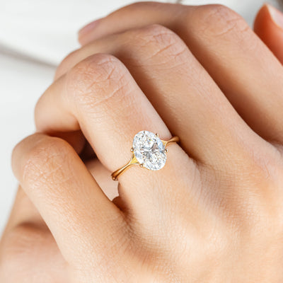 Clementine Hidden Halo ~ Oval Cut Ring