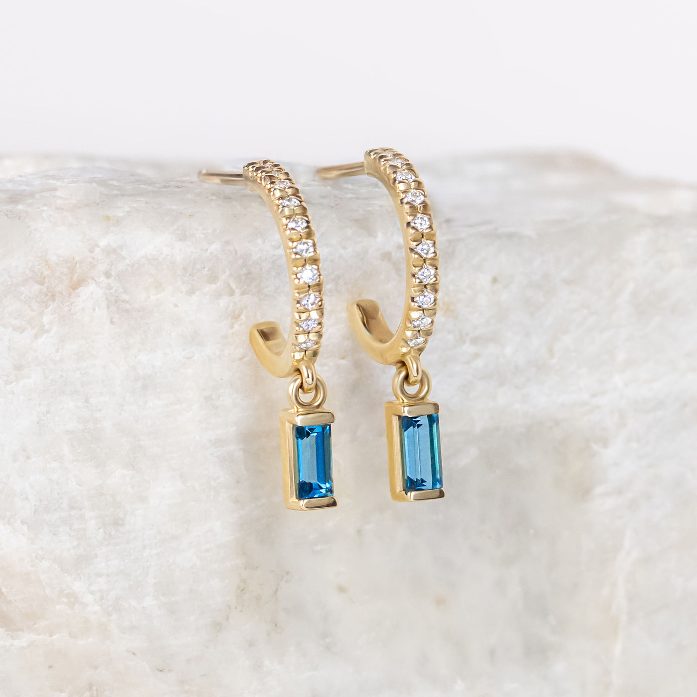 London Blue Topaz and Diamond Earrings