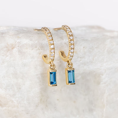 London Blue Topaz and Diamond Earrings