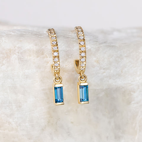 London Blue Topaz and Diamond Earrings
