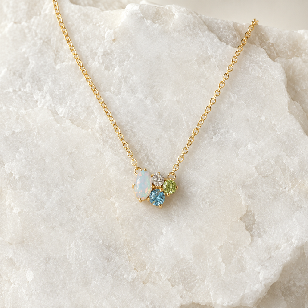 Portia Opal Cluster Necklace ~ Ready to Ship