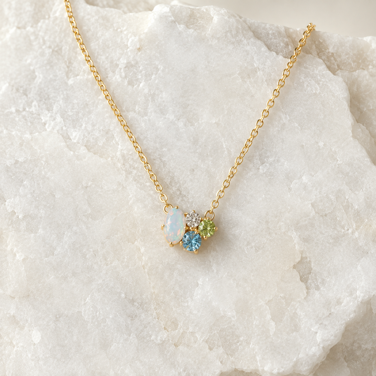 Portia Opal Cluster Necklace ~ Ready to Ship