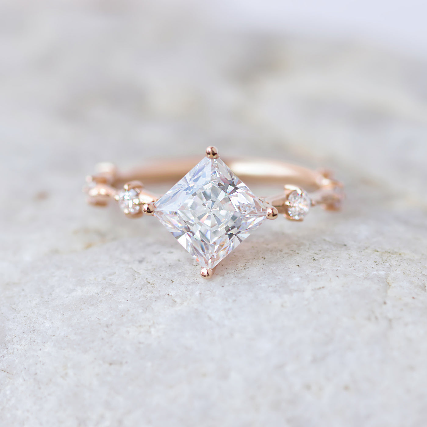 Catalina ~ Offset Princess Cut Ring