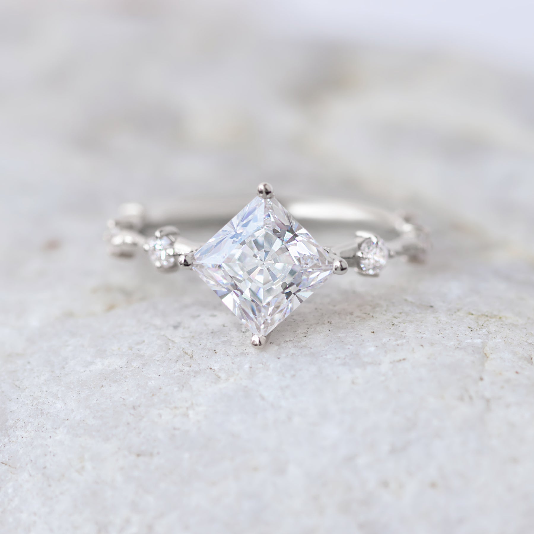 Unique princess cut rings top