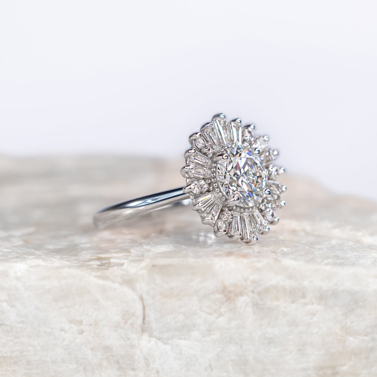 Jenny ~ Baguette Halo Ring