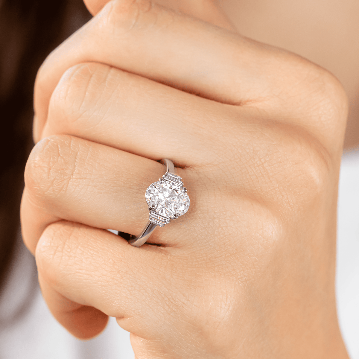 Kinsley ~ Oval Baguette Diamond Ring