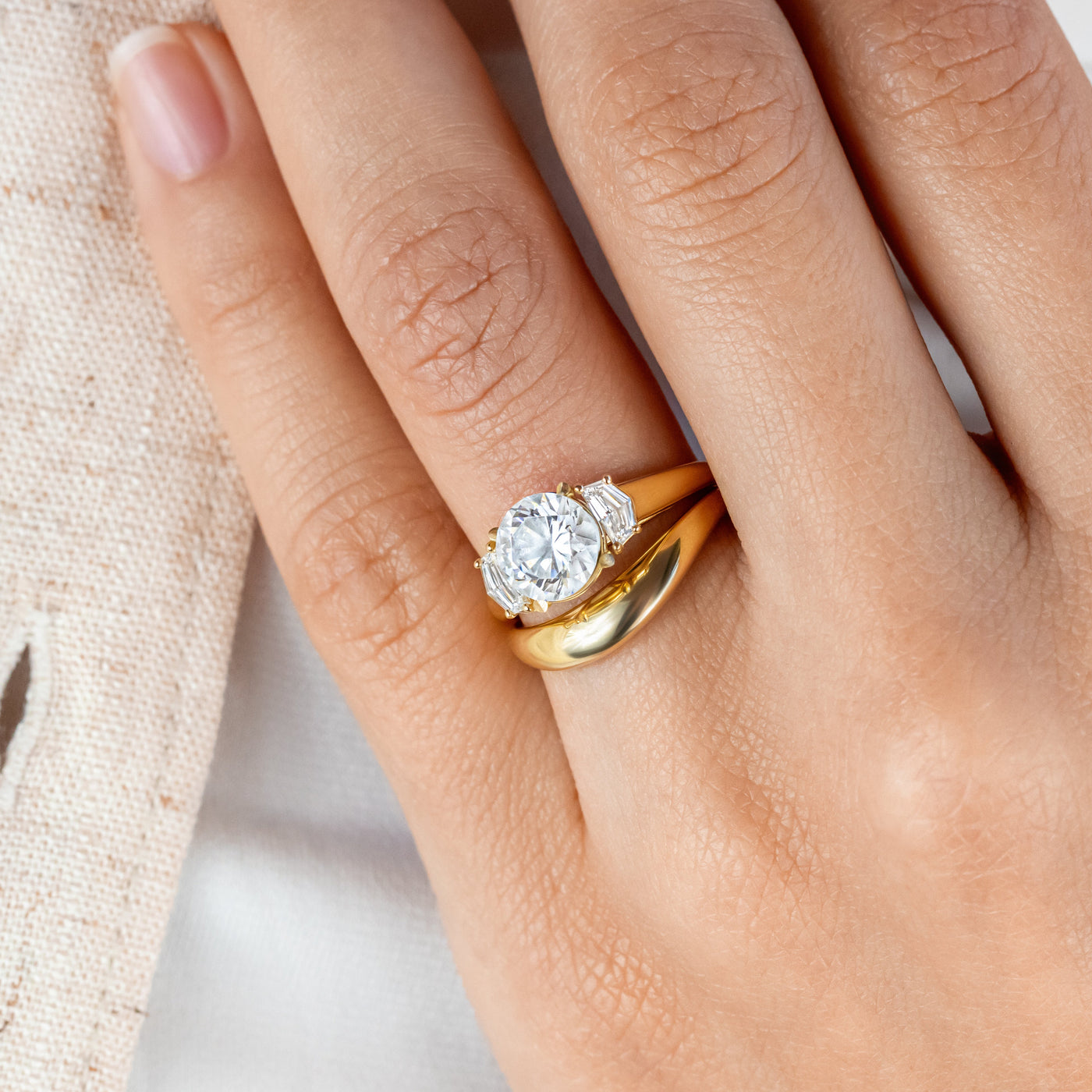 Kitty ~ Cadillac Three Stone Ring