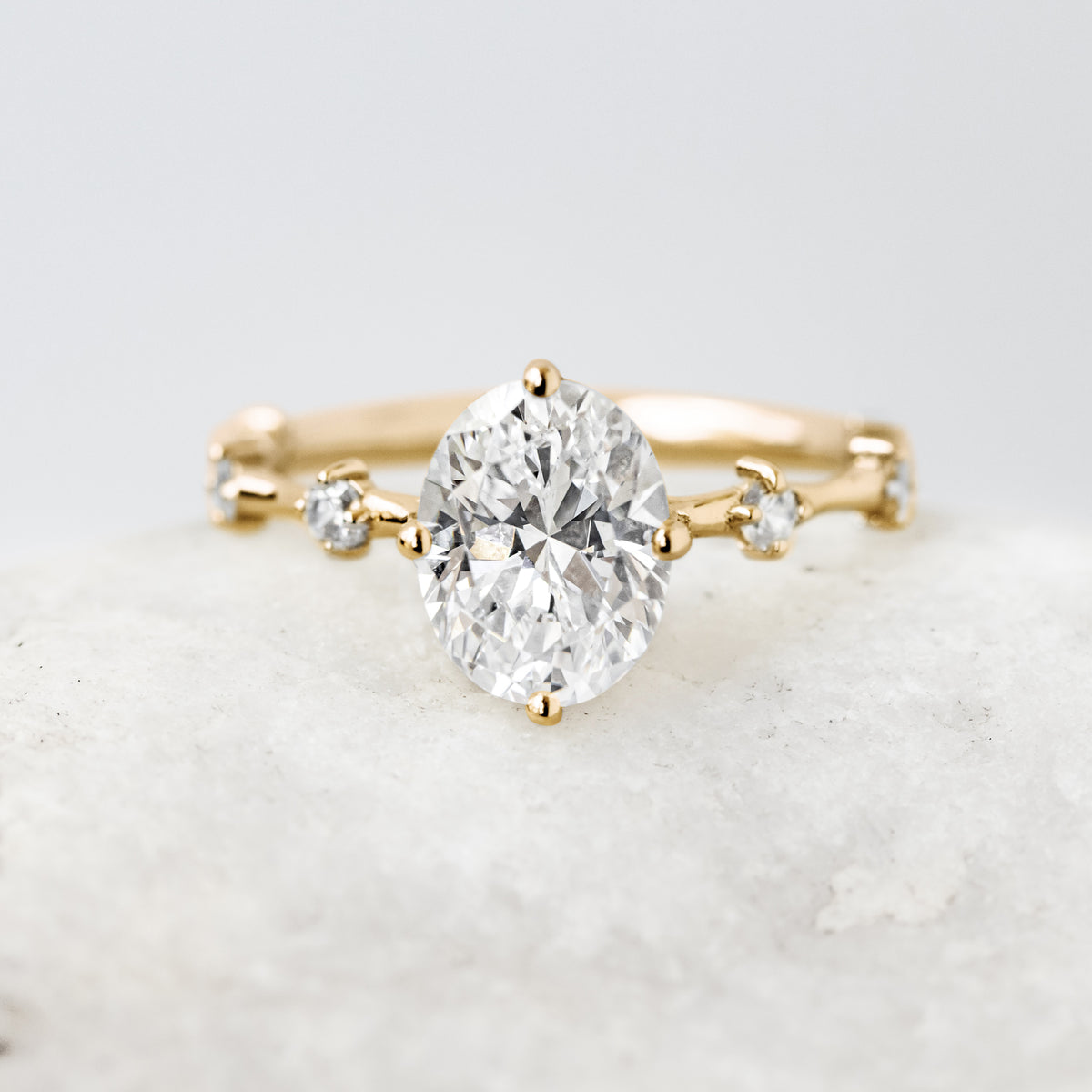 Catalina ~  Side Stone Diamond Ring