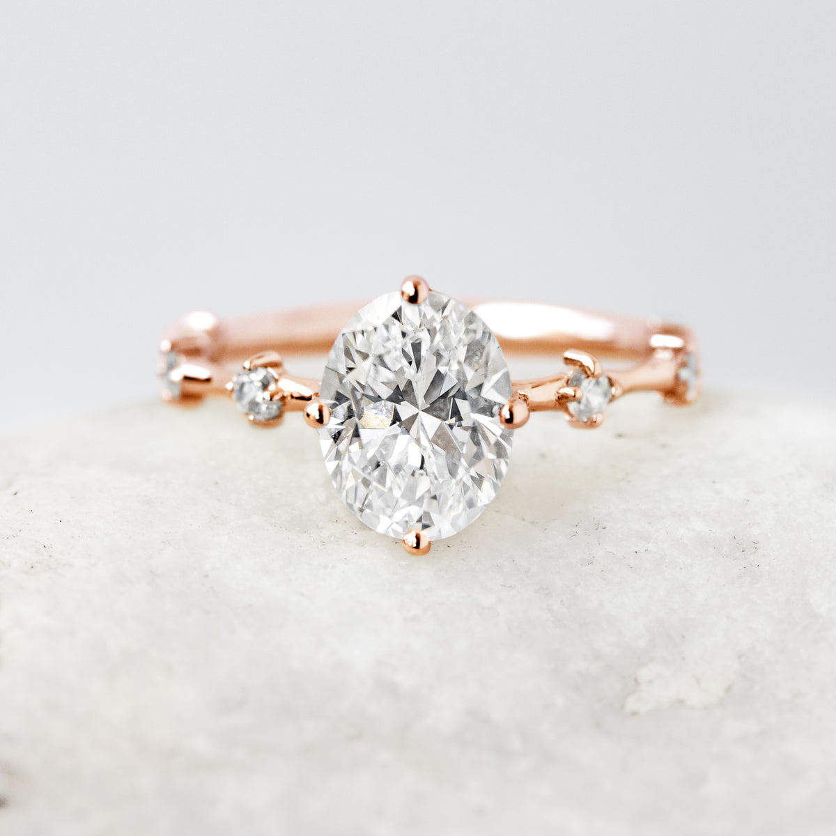 Catalina ~  Side Stone Diamond Ring