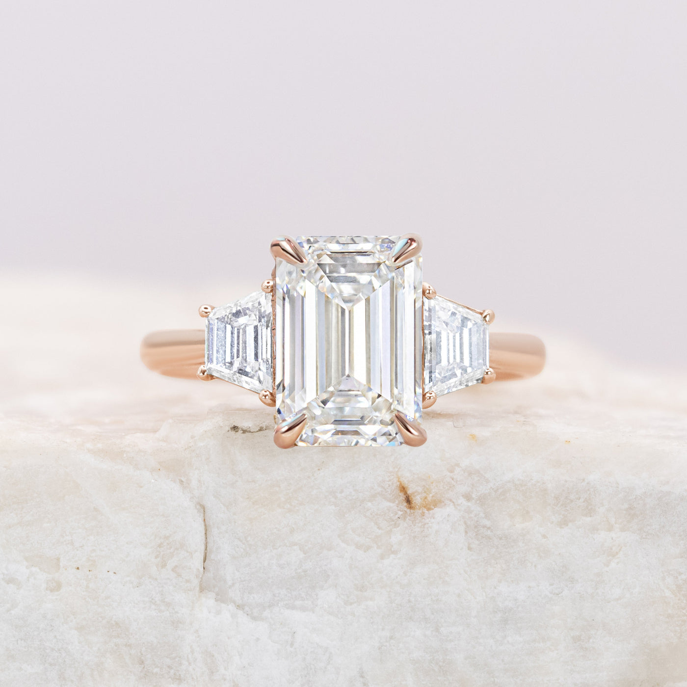 Lizzy ~ Trapezoid Three Stone Ring