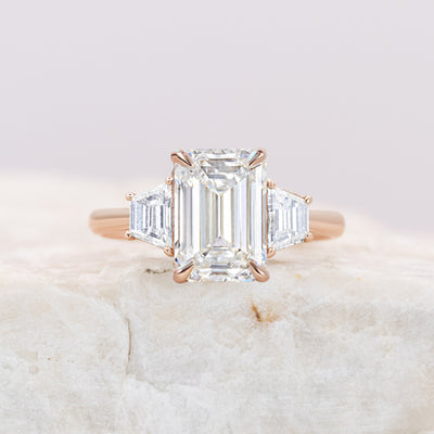 Lizzy ~ Trapezoid Three Stone Ring