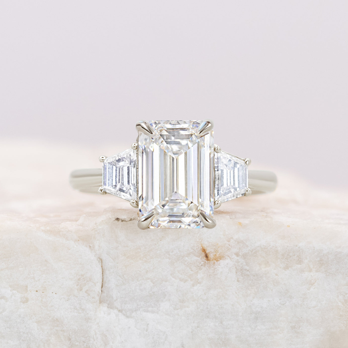 Lizzy ~ Trapezoid Three Stone Ring