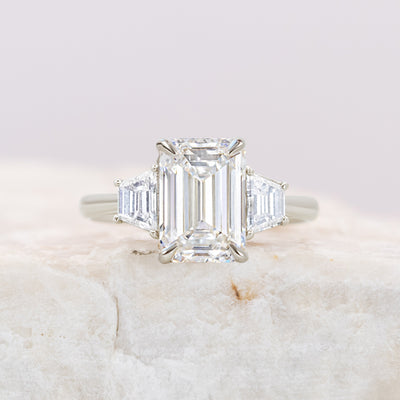Lizzy ~ Trapezoid Three Stone Ring