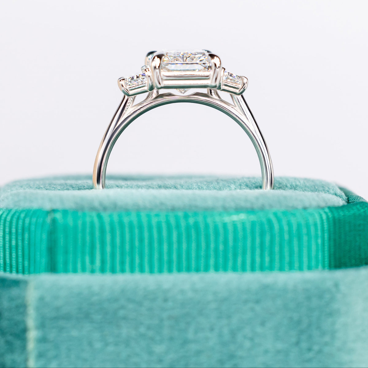 Lizzy ~ Trapezoid Three Stone Ring