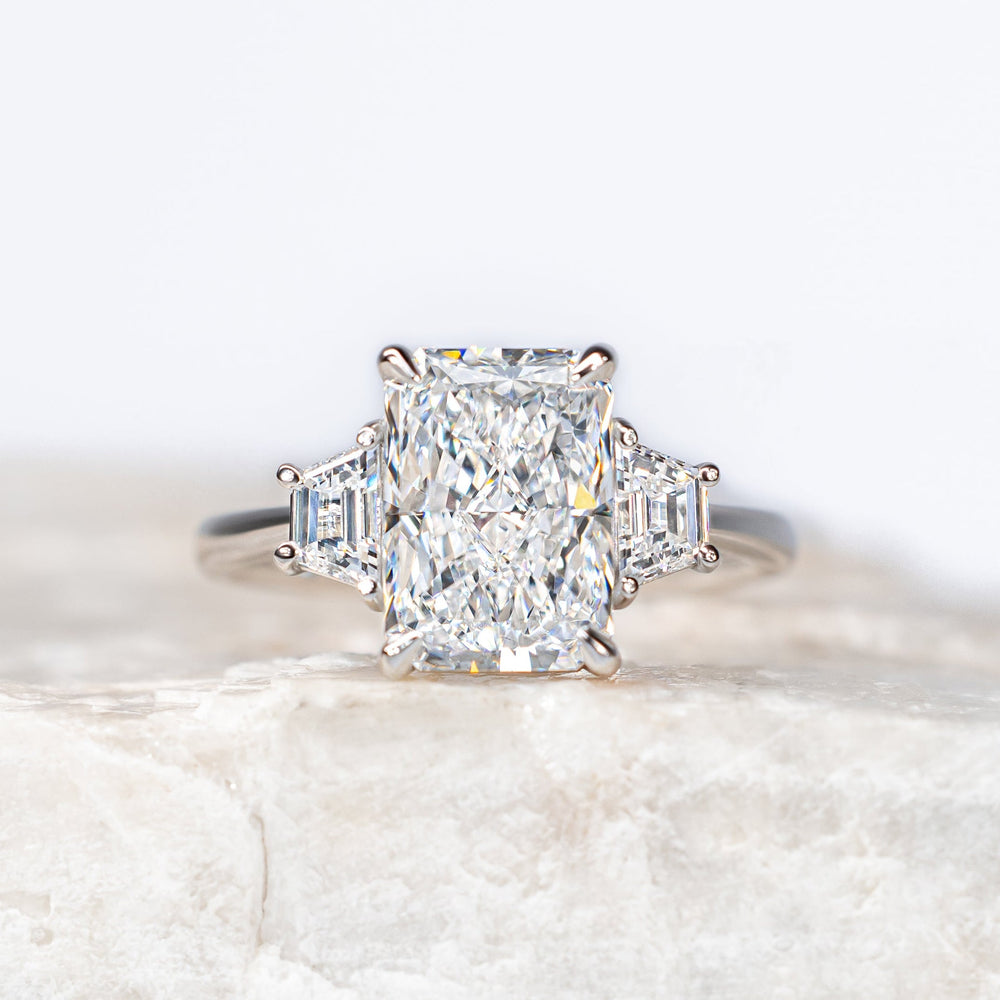 Lizzy ~ Radiant Three Stone Ring