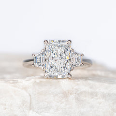Lizzy ~ Radiant Three Stone Ring