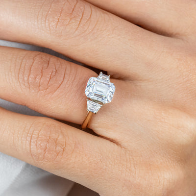 Lizzy ~ Trapezoid Three Stone Ring