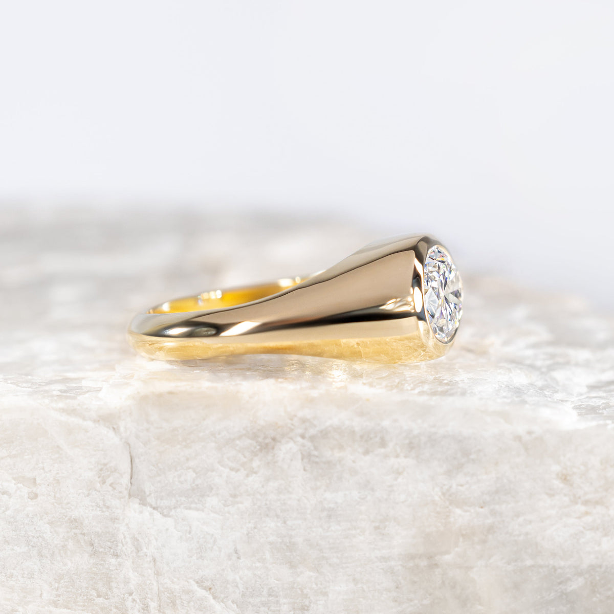 Luna ~ East-West Bezel Ring