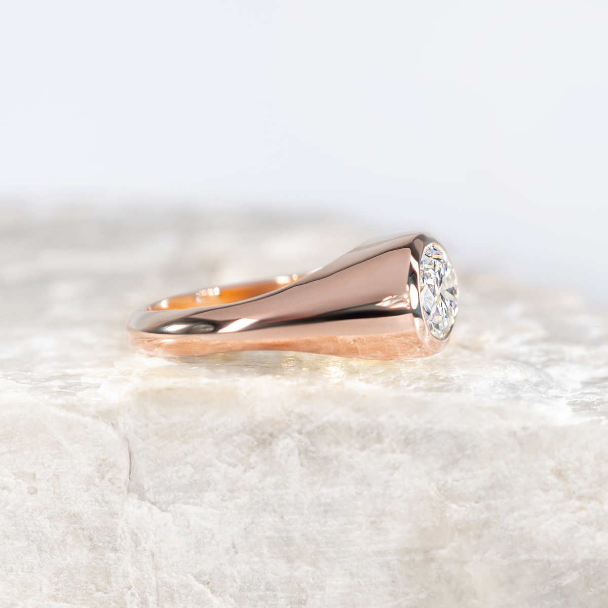 Luna ~ East-West Bezel Ring