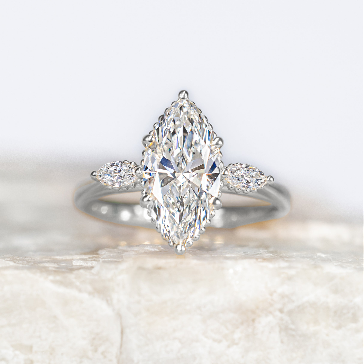 Madison ~ Marquise Three Stone Ring