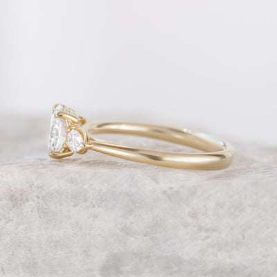 Mae ~ Oval Cut Three Stone Ring