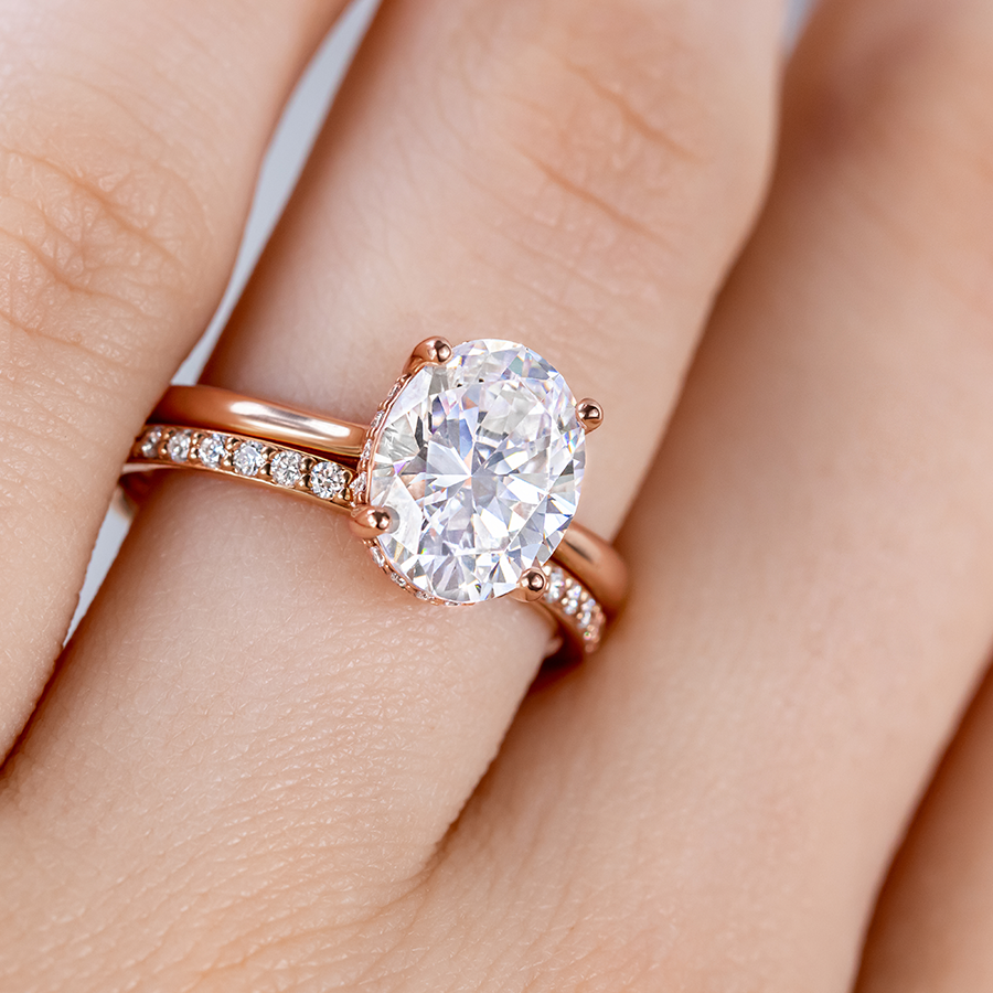 Maeve ~ Oval Hidden Halo Engagement Ring