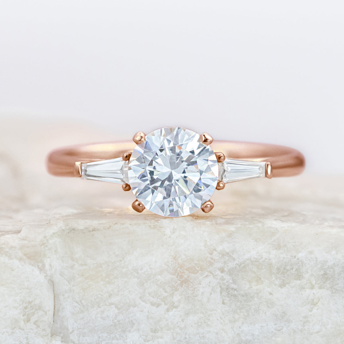 Malory ~ Baguette Side Stone Ring