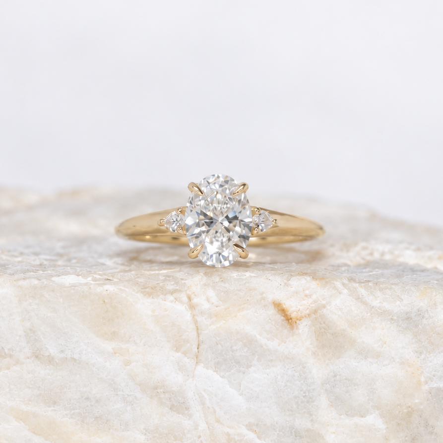 Proposal Ready ~ Lulu 1.38ct Lab Grown Oval Engagement Ring