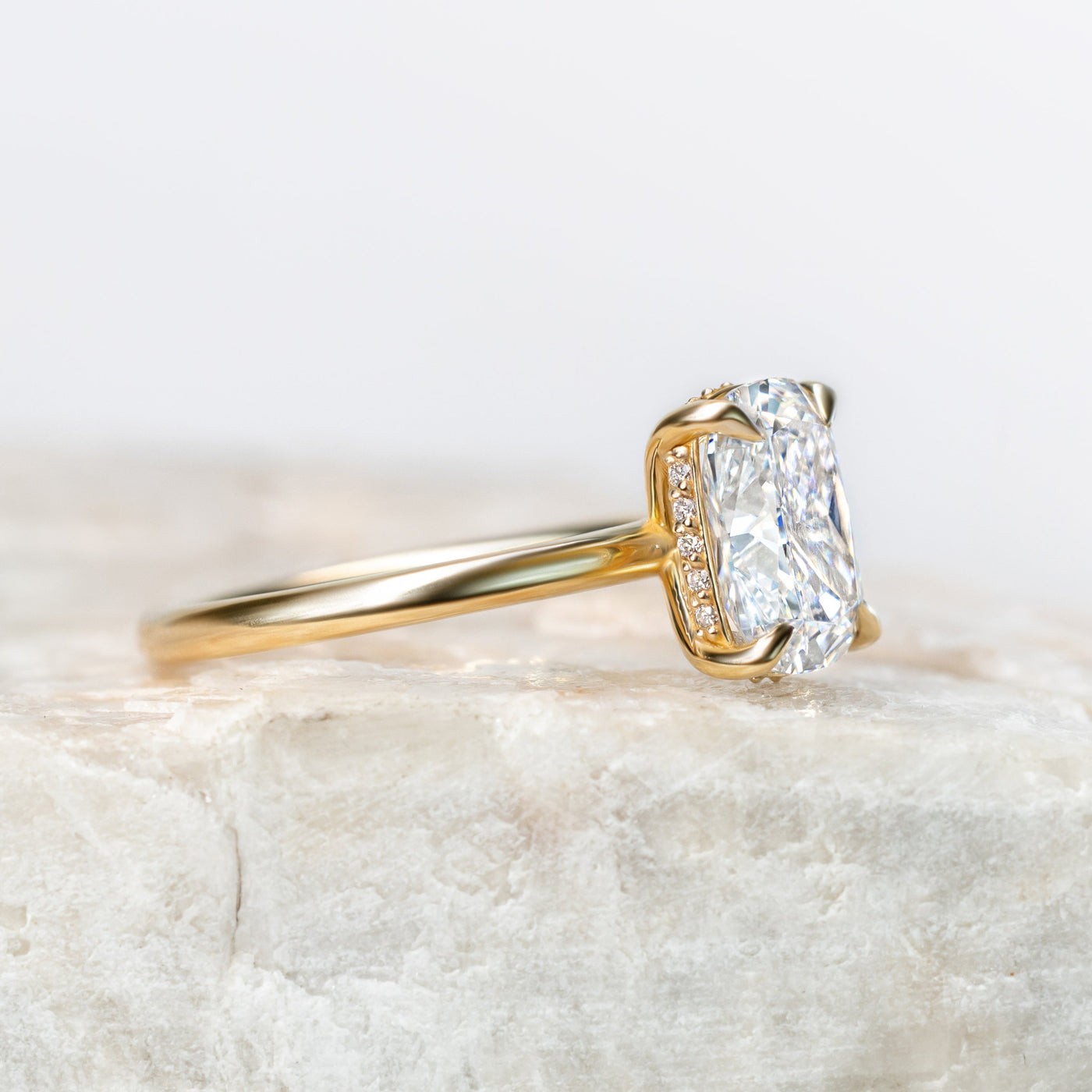 Proposal Ready ~ Skylar 2.54ct Lab Grown Elongated Cushion Cut Engagement Ring