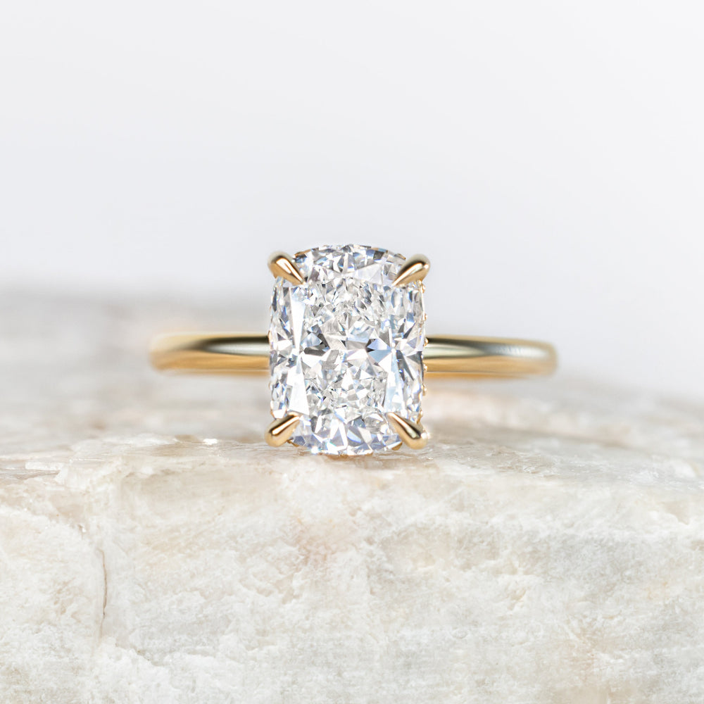 Proposal Ready ~ Skylar 2.59ct Lab Grown Elongated Cushion Cut Engagement Ring