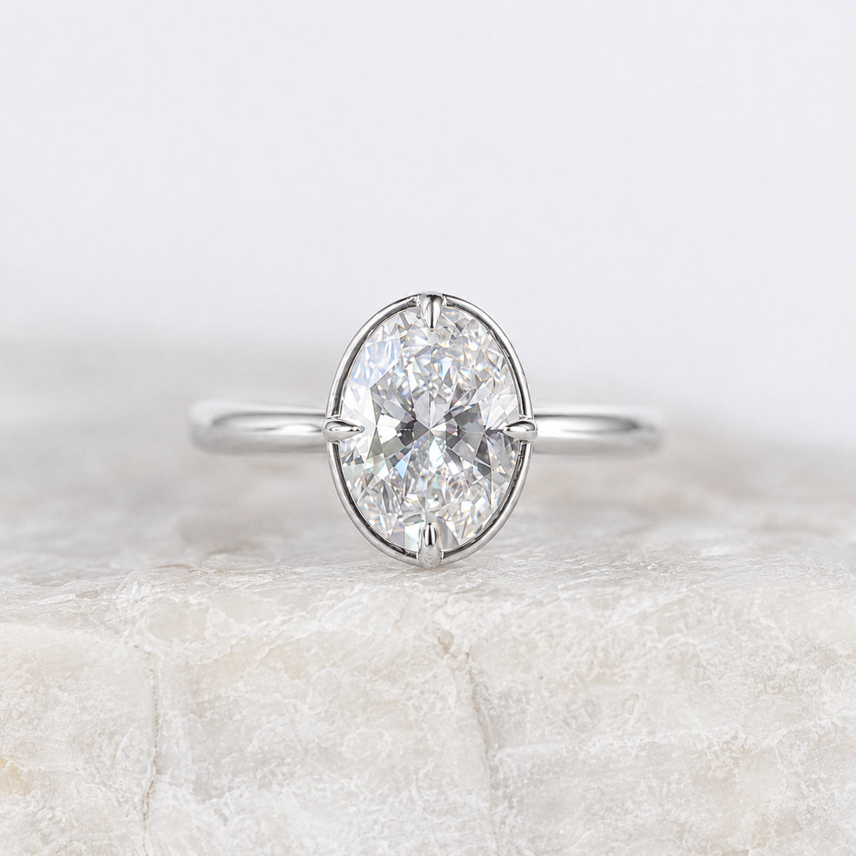 Paloma ~ Oval Collet Ring